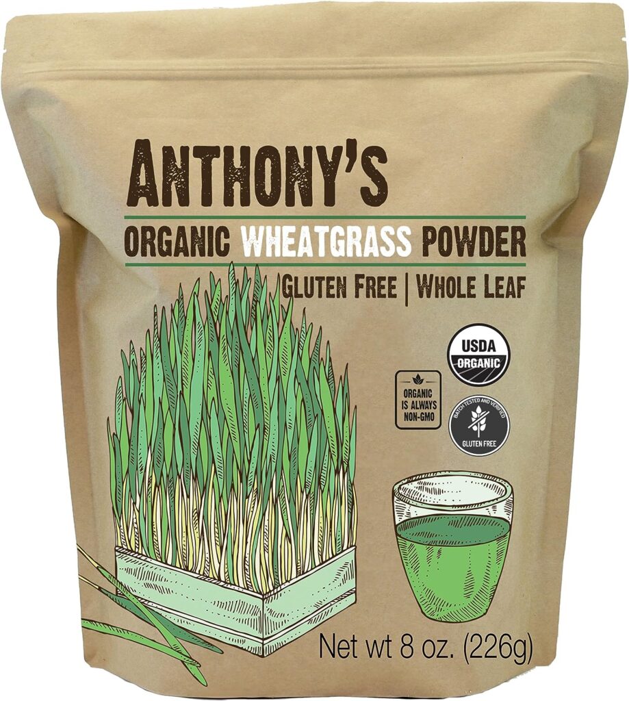Anthonys Organic Wheatgrass Powder, 8 oz, Grown in USA, Whole Leaf, Gluten Free, Non GMO